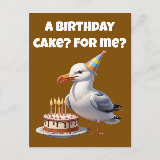 サギの誕生日サプライズ - ケーキは安全ではない! ポストカード (正面)