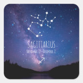 サギタリス |〔占星術の〕十二宮図パーソナライズされた星座 スクエアシール (正面)