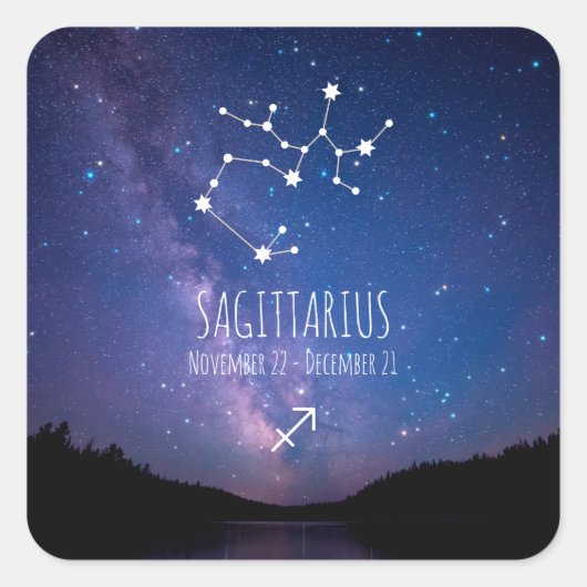 サギタリス |〔占星術の〕十二宮図パーソナライズされた星座 スクエアシール (正面)