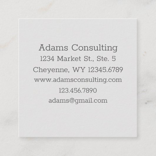 サギブラシ植物用ペン及びインク白黒植物学 スクエア名刺 (裏面)