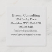 サギーブラシ緑色水彩植物植物 スクエア名刺 (裏面)