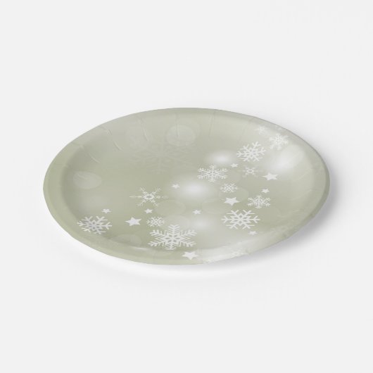 サギ紙皿の雪の結晶 ペーパープレート (アングル)