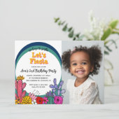 サクお洒落スフローラモダンフィエスタキッド誕生日 招待状 (スタンド正面)