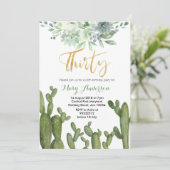 サククレント30歳誕生日招待状サボテン 招待状 (スタンド正面)