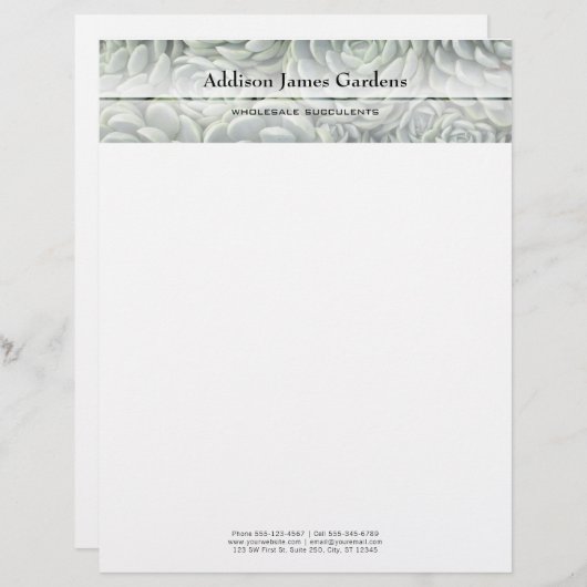 サククレンモダントガーデン子供部屋グリーン植物学 レターヘッド (正面/裏面)