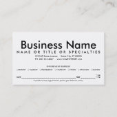 サクサクした食感のアポイントメントリマインダー 予約カード (裏面)