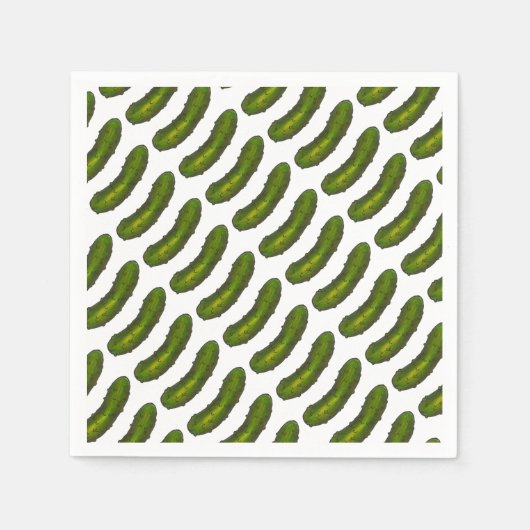 サクサクのグリーンディル酸辛い漬物ユダヤ人デリ スタンダードカクテルナプキン (正面)