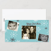 サクサク雪、3枚の写真 シーズンカード (正面/裏面)