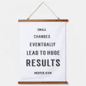 サクセスジやる気を起こさせるム引用文白黒 吊り下げ型タペストリー (正面)