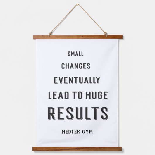 サクセスジやる気を起こさせるム引用文白黒 吊り下げ型タペストリー (正面)