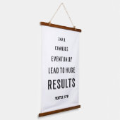 サクセスジやる気を起こさせるム引用文白黒 吊り下げ型タペストリー (傾斜あり)