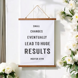 サクセスジやる気を起こさせるム引用文白黒 吊り下げ型タペストリー