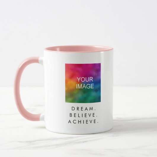 サクセスドリーム信じ達成カスタム文字引用文 マグカップ (左)
