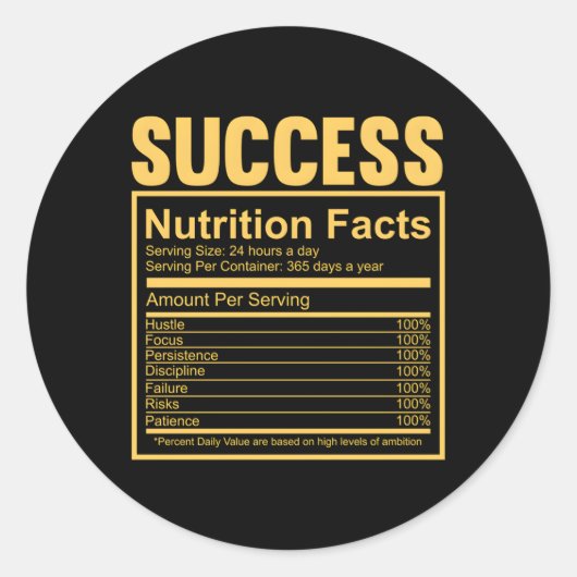 サクセスピカルズ栄養ファクト引用文 ラウンドシール (正面)
