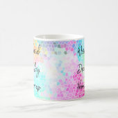 サクセスワーク懸命引用文グリーンターコイズピンク コーヒーマグカップ (中央)