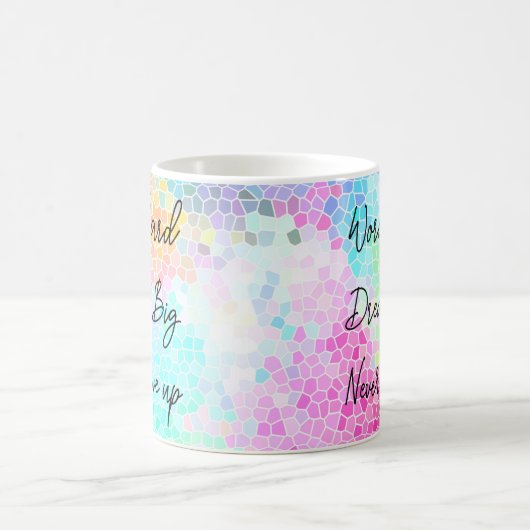 サクセスワーク懸命引用文グリーンターコイズピンク コーヒーマグカップ (中央)
