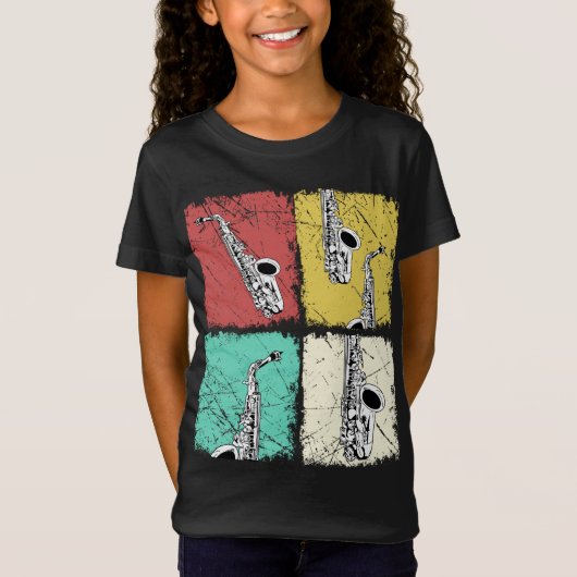 サクソフォニストギフトメンズウィメンズジャズミュージックサックス Tシャツ (正面)