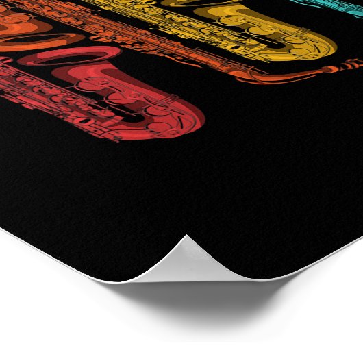 サクソフォニストマーチングバンドミュージシャンギフトサクソフォン ポスター (角)