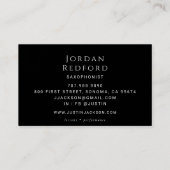 サクソフォニストミュージシャン音楽先生ブラック 名刺 (裏面)