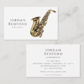 サクソフォニストミュージシャン音楽先生 名刺 (正面/裏面)