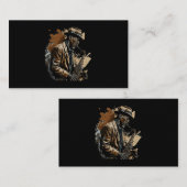 サクソフォニスト遊ジャズミュージシャンのサクソフォンデシ 名刺 (正面/裏面)