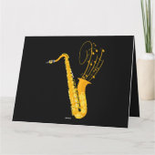 サクソフォニスト音楽ノートジャズミュージシャンサクソフォン カード (裏面)