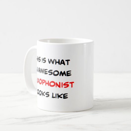 サクソフォニ素晴らしスト コーヒーマグカップ (正面左)