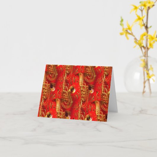 サクソフォンが多い カード (黄色い花)