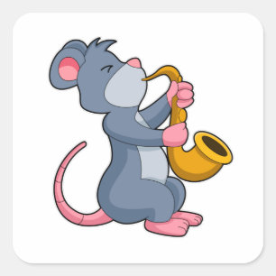 サクソフォンで音楽を楽しむ スクエアシール