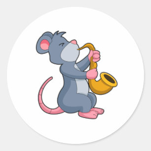 サクソフォンで音楽を楽しむ ラウンドシール