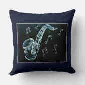 サクソフォンと音楽ノート クッション (裏面)