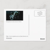 サクソフォンと音楽ノート ポストカード (裏面)