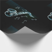 サクソフォンと音楽ノート ラッピングペーパー (角)