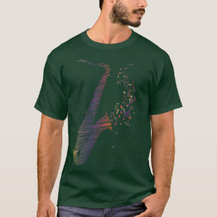 サクソフォンアートパープルミックス Tシャツ