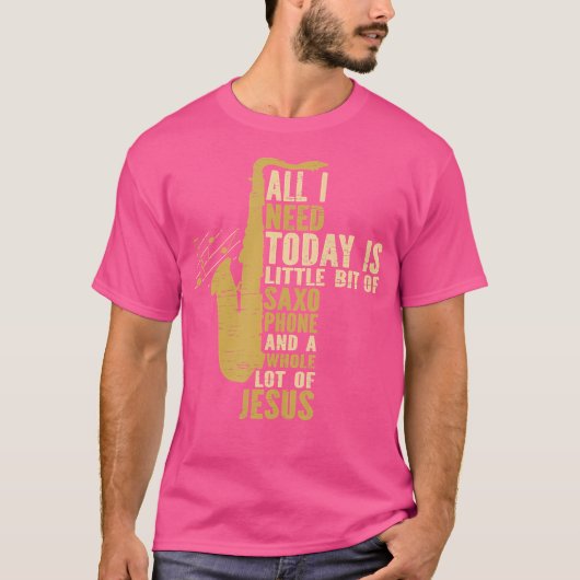 サクソフォンイエズジャズミュージシャンサクソフォン Tシャツ (正面)