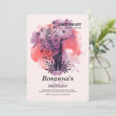 サクソフォンウォーターカラーバースデーパーティー 招待状 (スタンド正面)