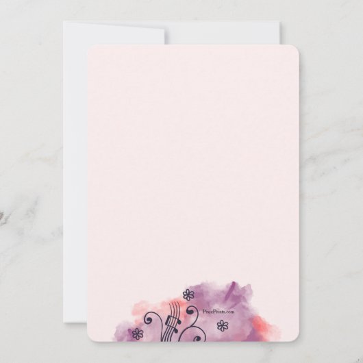 サクソフォンウォーターカラーバースデーパーティー 招待状 (裏面)