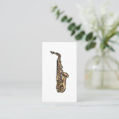 サクソフォンカラフルのロゴ 名刺 (スタンド正面)