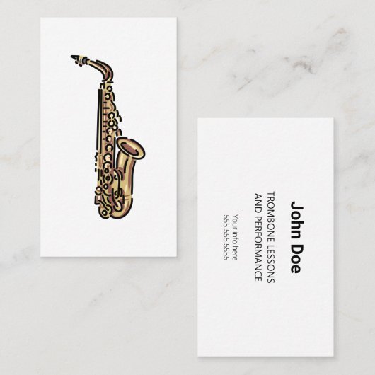 サクソフォンカラフルのロゴ 名刺 (正面/裏面)