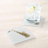 サクソフォンガラスコースター ガラスコースター (アングル)