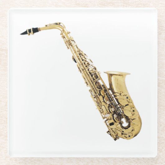 サクソフォンガラスコースター ガラスコースター (正面)