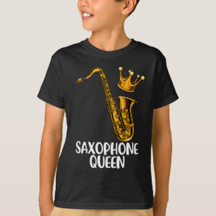 サクソフォンクイーンブラスジャズミュージックギフトサクソフォン Tシャツ