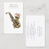 サクソフォンサキソフォンミュージシャン先生 名刺 (正面/裏面)