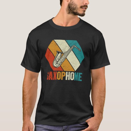 サクソフォンサクサフォンの演奏者音楽ジャズテノール3 Tシャツ (正面)