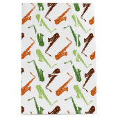 サクソフォンパターン ミディアムペーパーバッグ (正面)