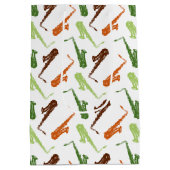 サクソフォンパターン ミディアムペーパーバッグ (裏面)