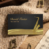 サクソフォンブラス楽器エレガント金ゴールドダマスク 名刺