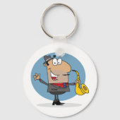 サクソフォンプレイヤーミュージシャン キーホルダー (裏面)