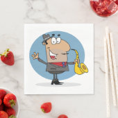 サクソフォンプレイヤーミュージシャン スタンダードランチョンナプキン (インサイチュ)