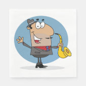 サクソフォンプレイヤーミュージシャン スタンダードランチョンナプキン (正面)